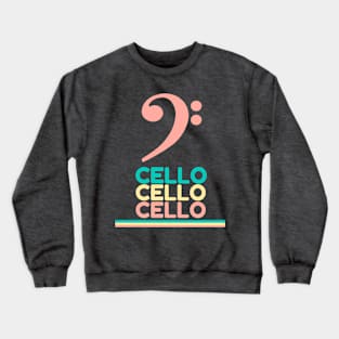 Cello Pink Bass Clef Crewneck Sweatshirt